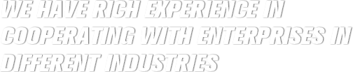 we have rich experience in cooperating with enterprises in dif