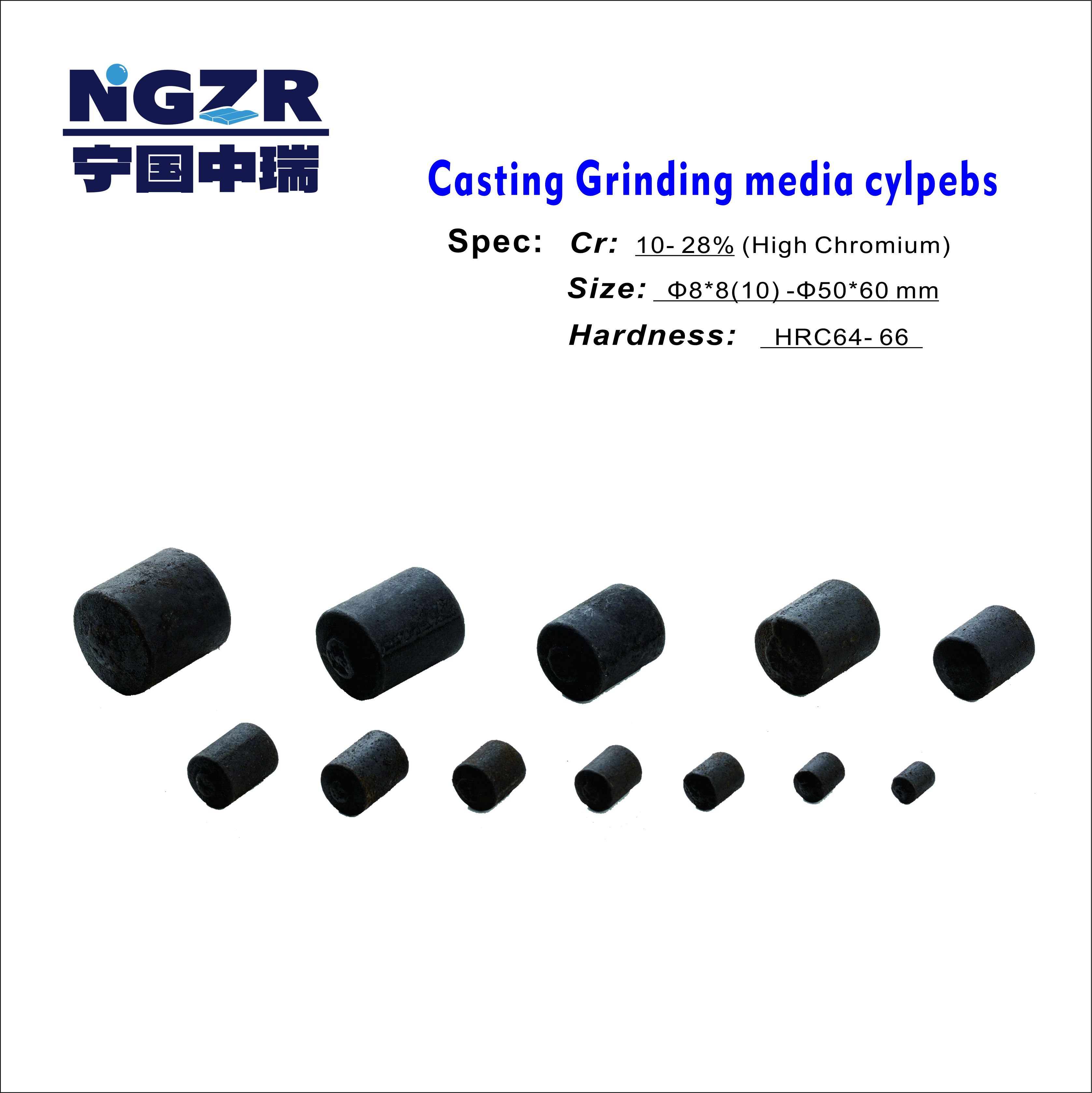 High Chromium Grinding Media Cylpebs For Cement & Mining Ball Mill