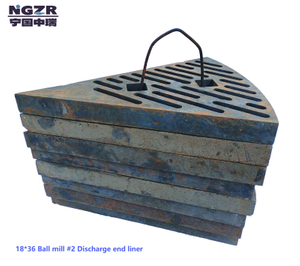 High Manganese alloy casting ball mill liner plate for 18*36 ball mill in Mining 
