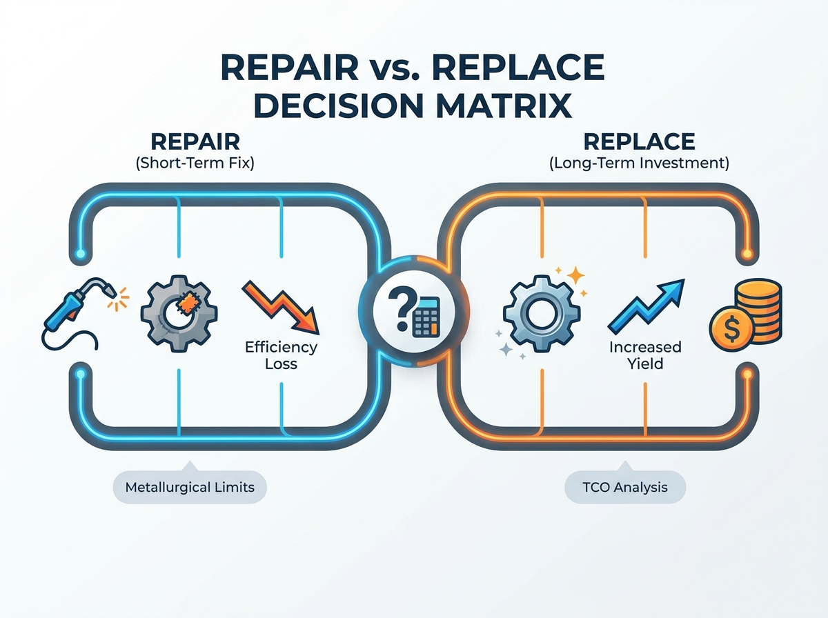 Crusher wear parts replacement
