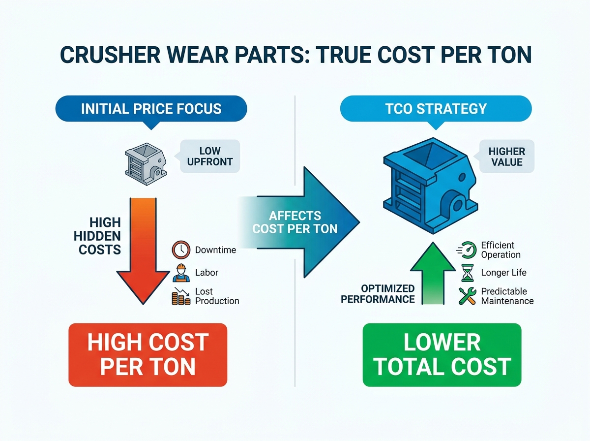 Crusher wear parts operational optimization and maintenance